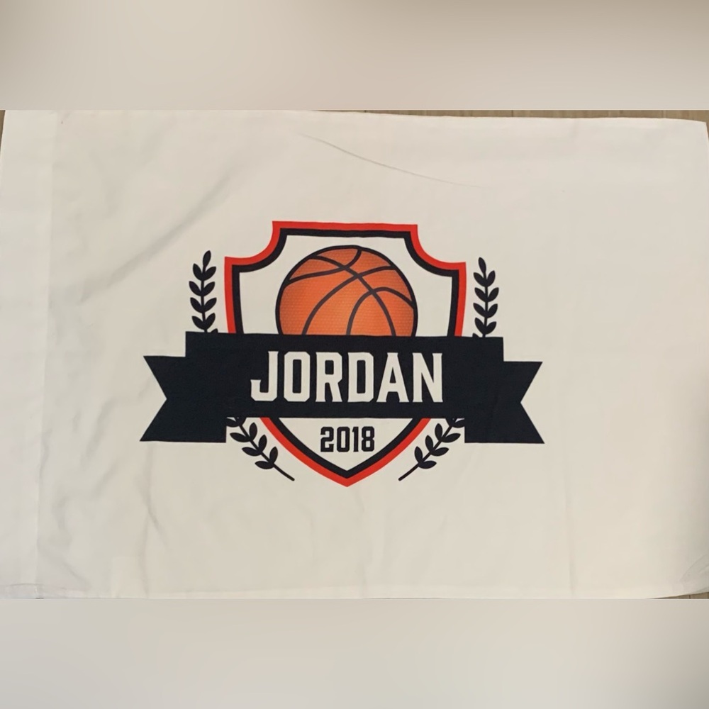 White Pillowcase with Jordan Basketball Crest
